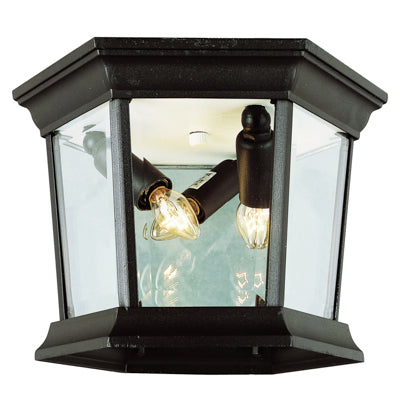 Trans Globe Lighting 4904 BK 6.5" Outdoor Black Traditional Flushmount Lantern