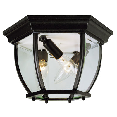 Trans Globe Lighting 4906 BK 6.5" Outdoor Black Traditional Flushmount Lantern