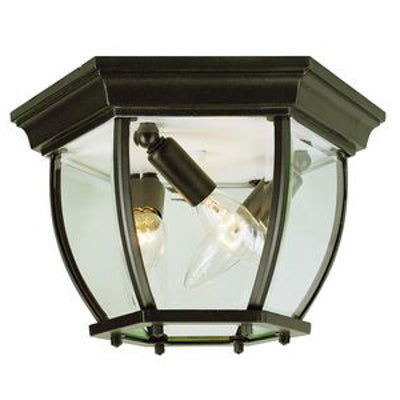 Trans Globe Lighting 4907 BG 6.5" Outdoor Black Gold Traditional Flushmount Lantern(Shown in BK Finish)