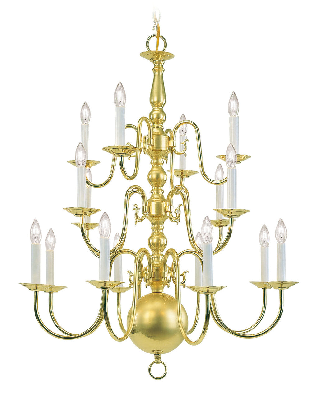 LIVEX Lighting 5016-02 Williamsburgh Chandelier in Polished Brass (16 Light)