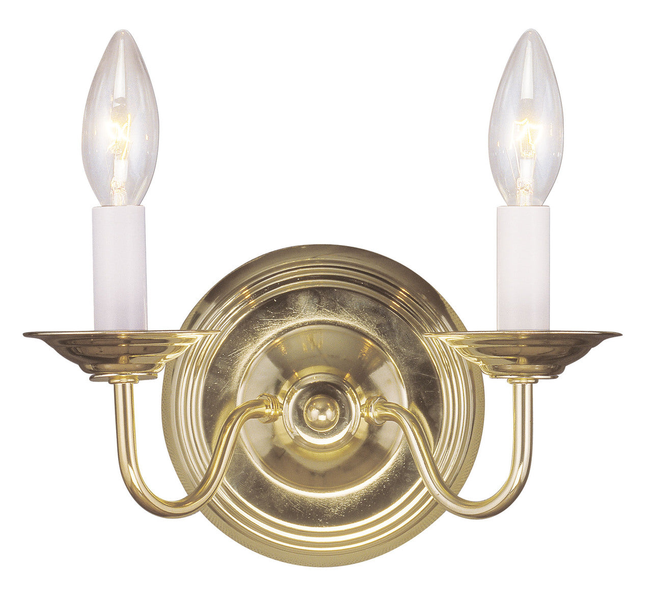 LIVEX Lighting 5018-02 Williamsburgh Wall Sconce in Polished Brass (2 Light)