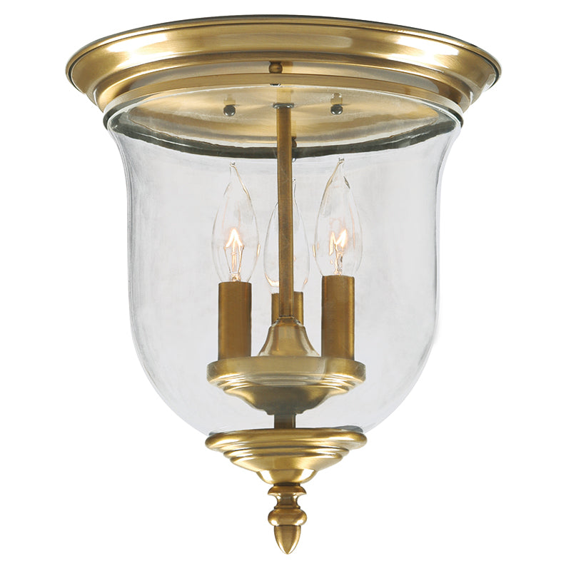LIVEX Lighting 5021-01 Legacy Flushmount in Antique Brass (3 Light)