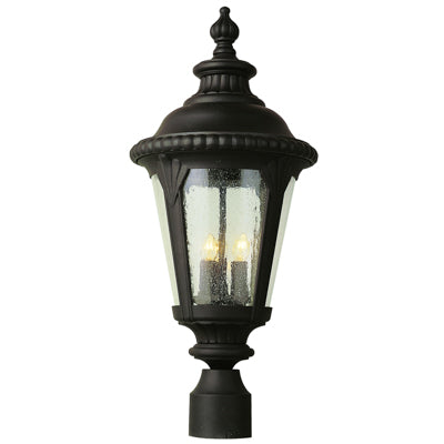 Trans Globe Lighting 5047 BK 24" Outdoor Black Tuscan Postmount Lantern