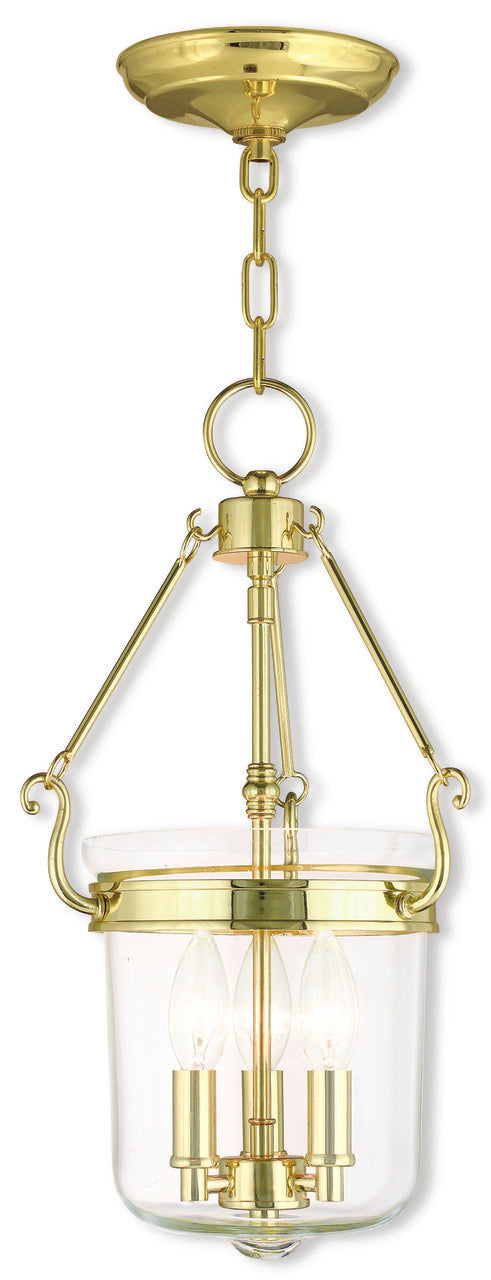 LIVEX Lighting 50482-02 Rockford Pendant in Polished Brass (3 Light)