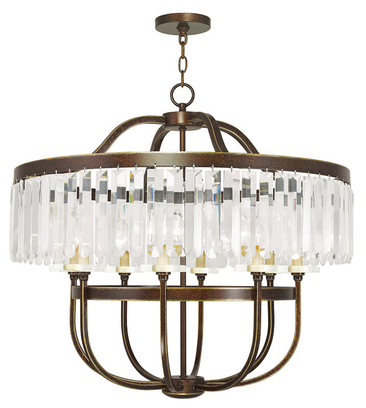 LIVEX Lighting 50549-64 Ashton Chandelier with Hand-Painted Palacial Bronze (8 Light)