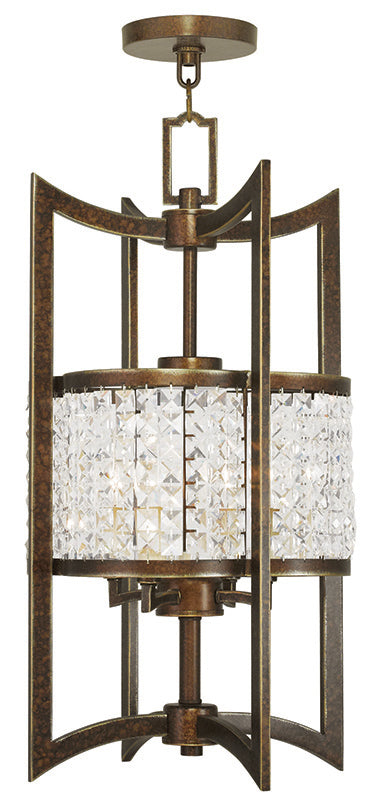 LIVEX Lighting 50566-64 Grammercy Lantern with Hand-Painted Palacial Bronze (4 Light)
