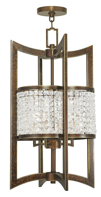 LIVEX Lighting 50567-64 Grammercy Lantern with Hand-Painted Palacial Bronze (4 Light)