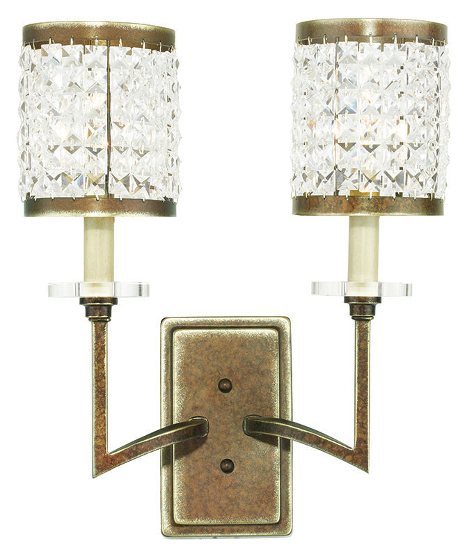 LIVEX Lighting 50572-64 Grammercy Wall Sconce with Hand-Painted Palacial Bronze (2 Light)