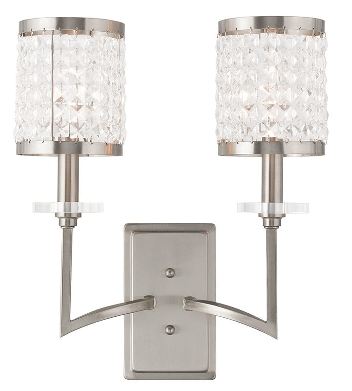 LIVEX Lighting 50572-91 Grammercy Wall Sconce in Brushed Nickel (2 Light)