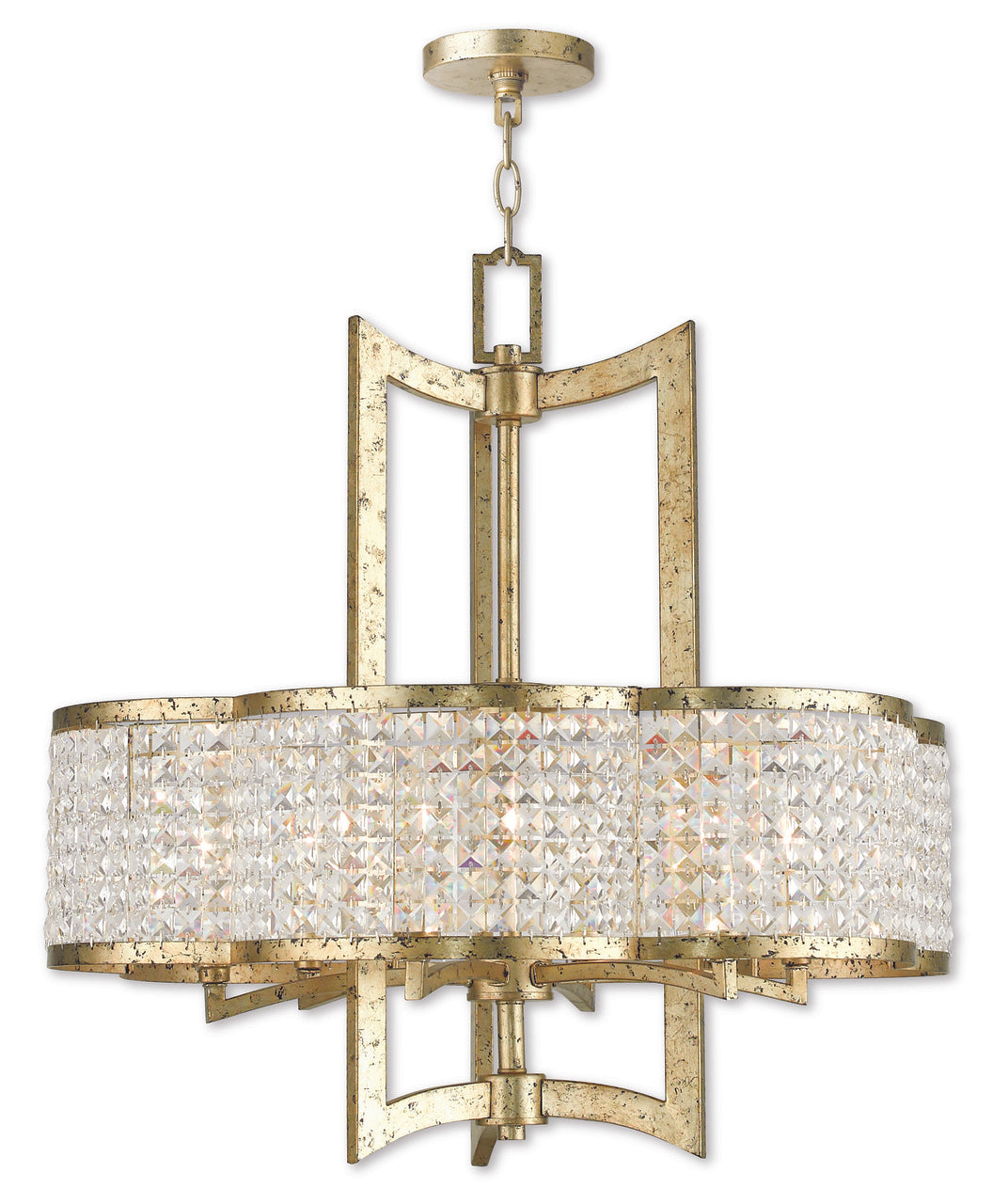 LIVEX Lighting 50576-28 Grammercy Chandelier with Hand-Applied Winter Gold (6 Light)