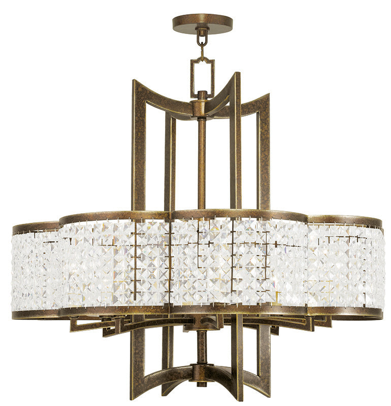 LIVEX Lighting 50578-64 Grammercy Chandelier with Hand-Painted Palacial Bronze (8 Light)