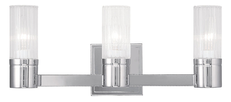 LIVEX Lighting 50683-05 Midtown Contemporary Bath Light in Polished Chrome (3 Light)