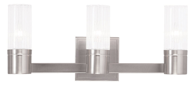 LIVEX Lighting 50683-91 Midtown Contemporary Bath Light in Brushed Nickel (3 Light)