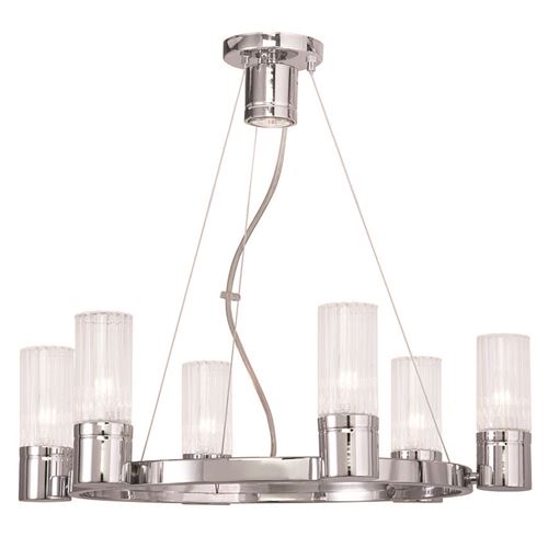 LIVEX Lighting 50696-05 Midtown Contemporary Chandelier in Polished Chrome (6 Light)