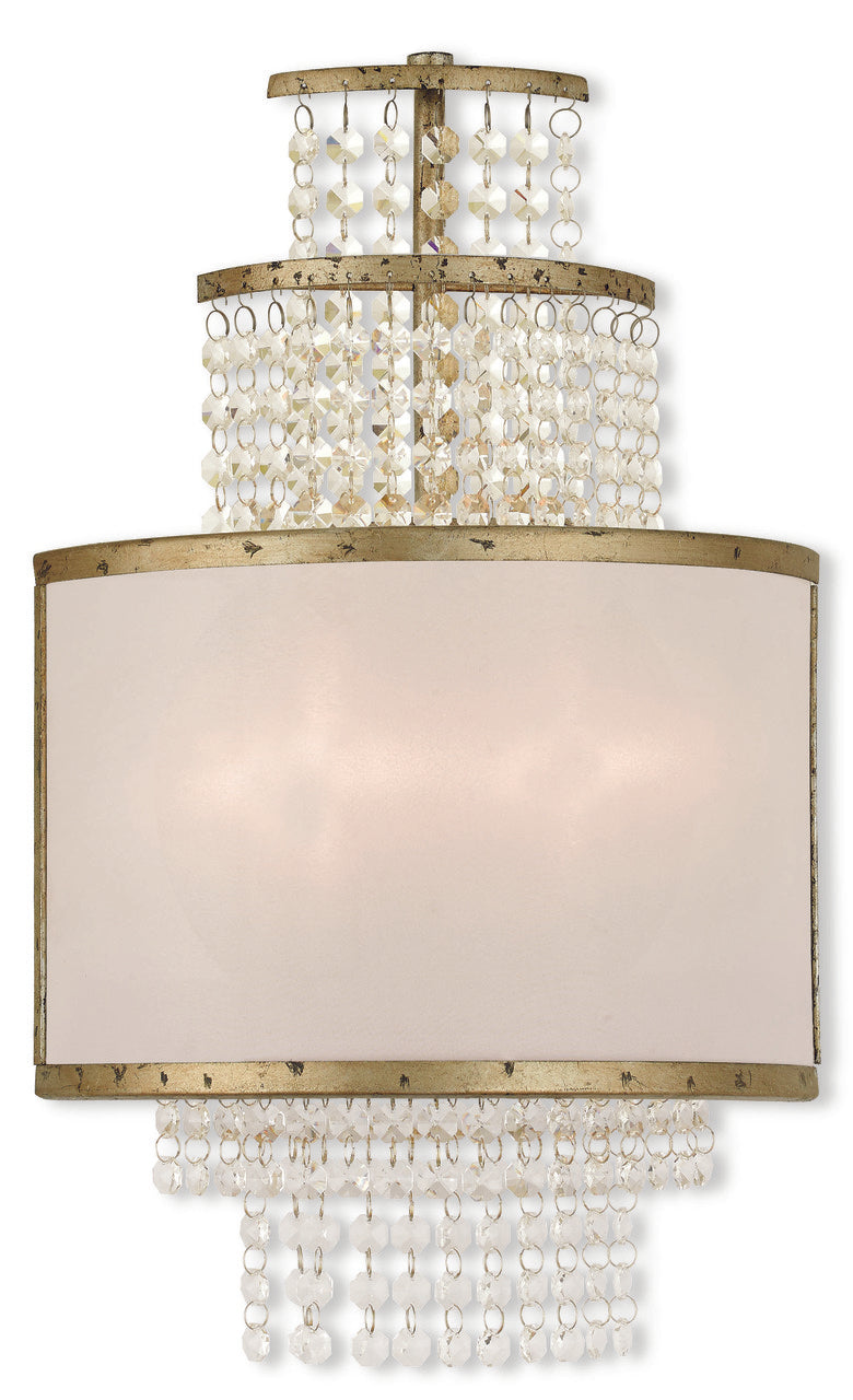 LIVEX Lighting 50782-28 Prescott Wall Sconce with Hand-Applied Winter Gold (2 Light)