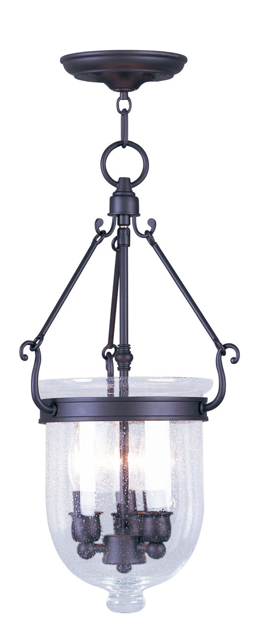 LIVEX Lighting 5083-07 Jefferson Chain Lantern in Bronze (3 Light)