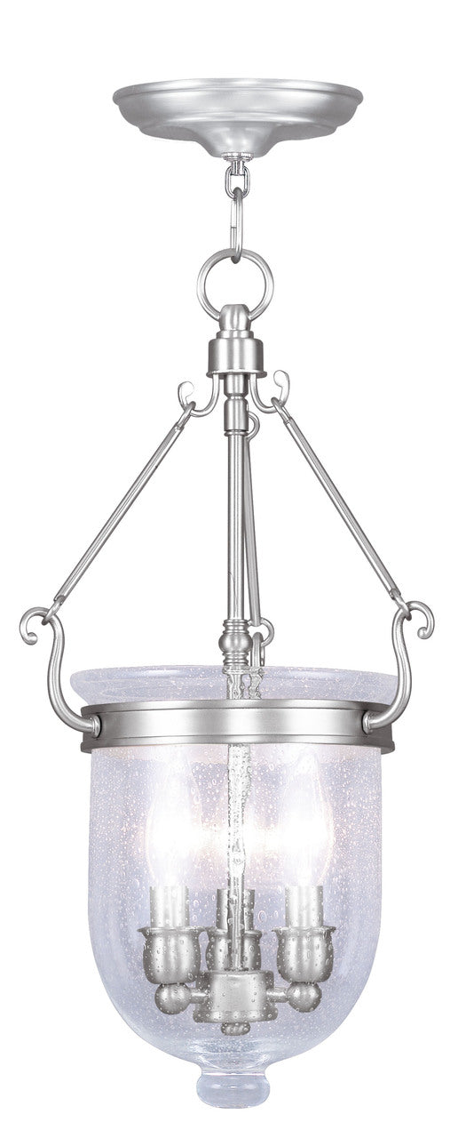 LIVEX Lighting 5083-91 Jefferson Chain Lantern in Brushed Nickel (3 Light)