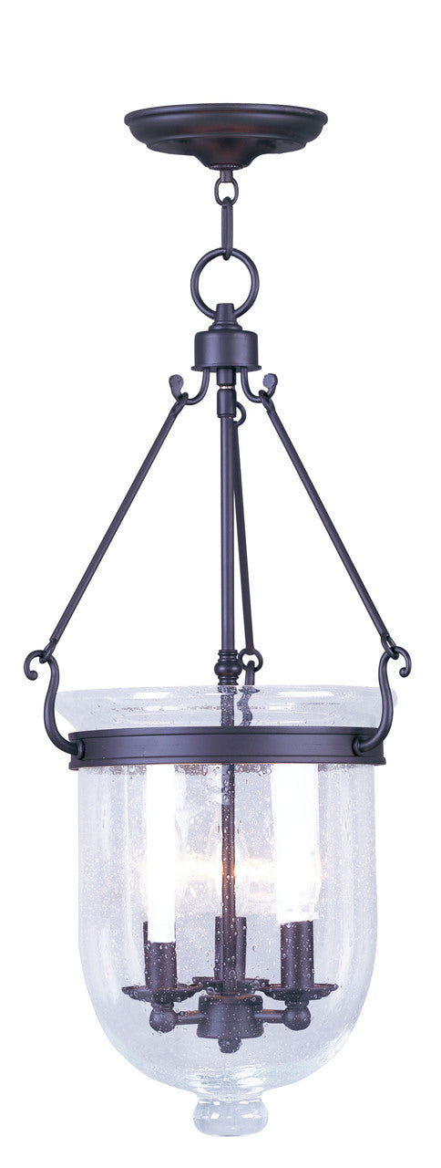 LIVEX Lighting 5084-07 Jefferson Chain Lantern in Bronze (3 Light)