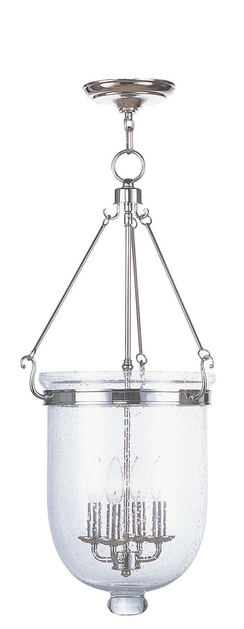 LIVEX Lighting 5085-35 Jefferson Chain Lantern in Polished Nickel (4 Light)