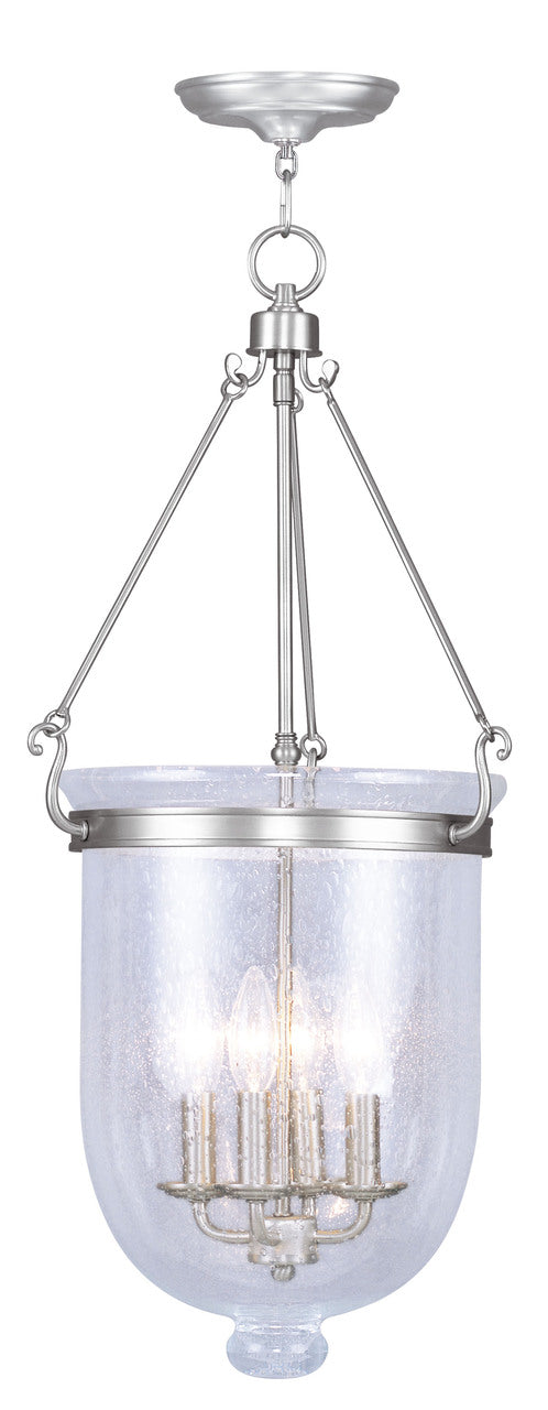 LIVEX Lighting 5085-91 Jefferson Chain Lantern in Brushed Nickel (4 Light)