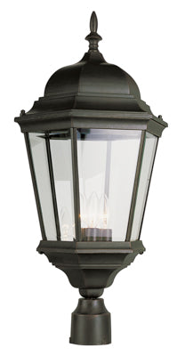 Trans Globe Lighting 51001 BG 26.75" Outdoor Black Gold Traditional Postmount Lantern(Shown in BK Finish)