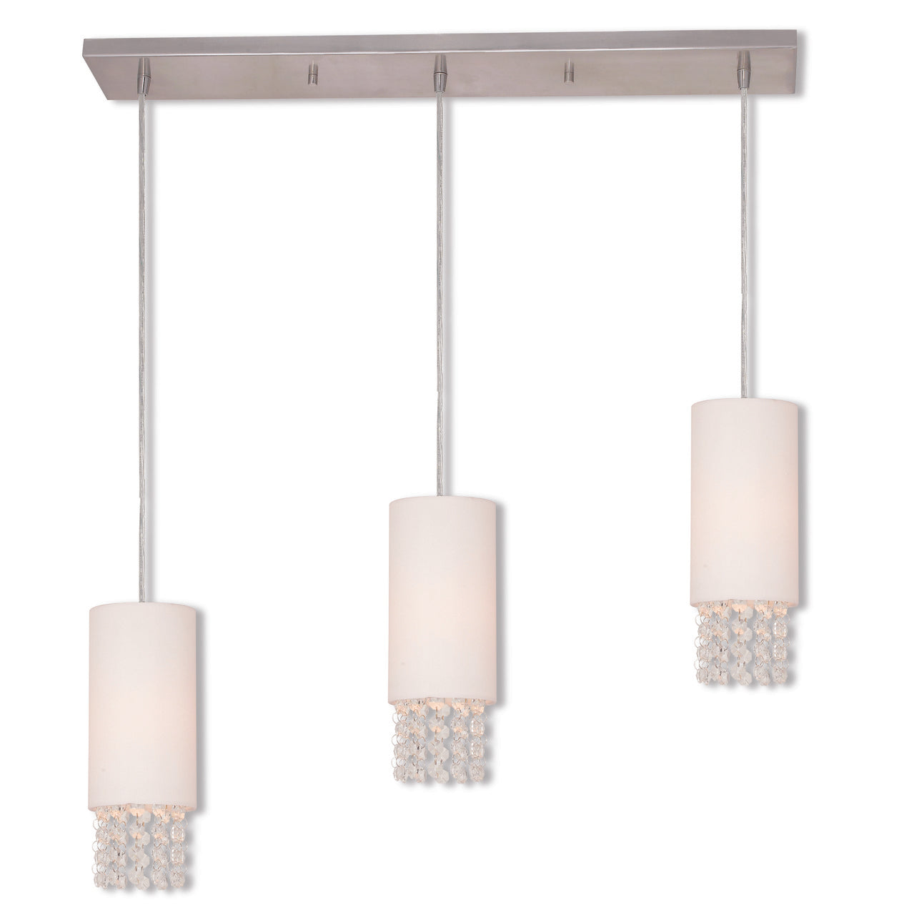LIVEX Lighting 51023-91 Carlisle Contemporary Linear Chandelier in Brushed Nickel (3 Light)