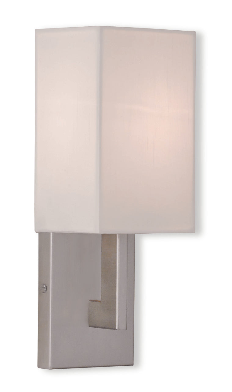 LIVEX Lighting 51101-91 Hollborn Contemporary Wall Sconce in Brushed Nickel (1 Light)