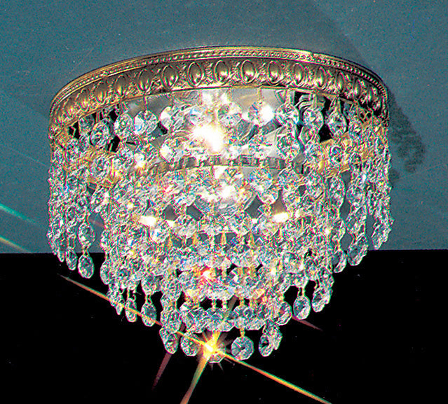 Classic Lighting 51208 OWB S Crystal Baskets Crystal Flushmount in Olde World Bronze