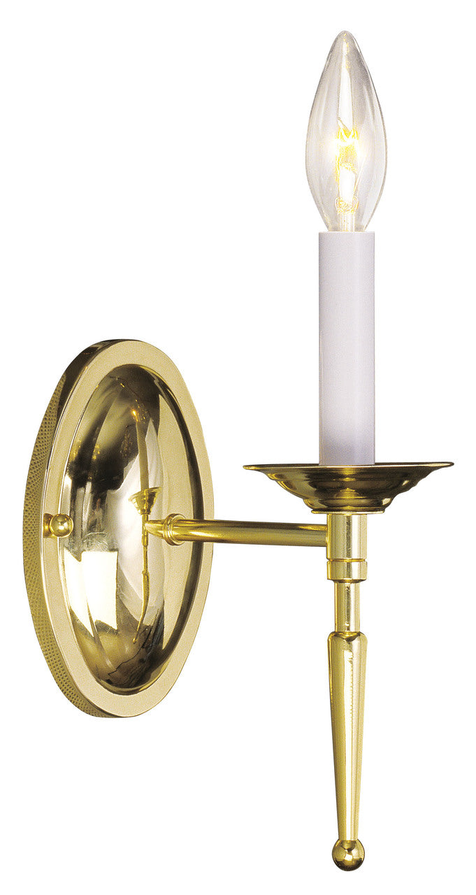 LIVEX Lighting 5121-02 Williamsburgh Wall Sconce in Polished Brass (1 Light)