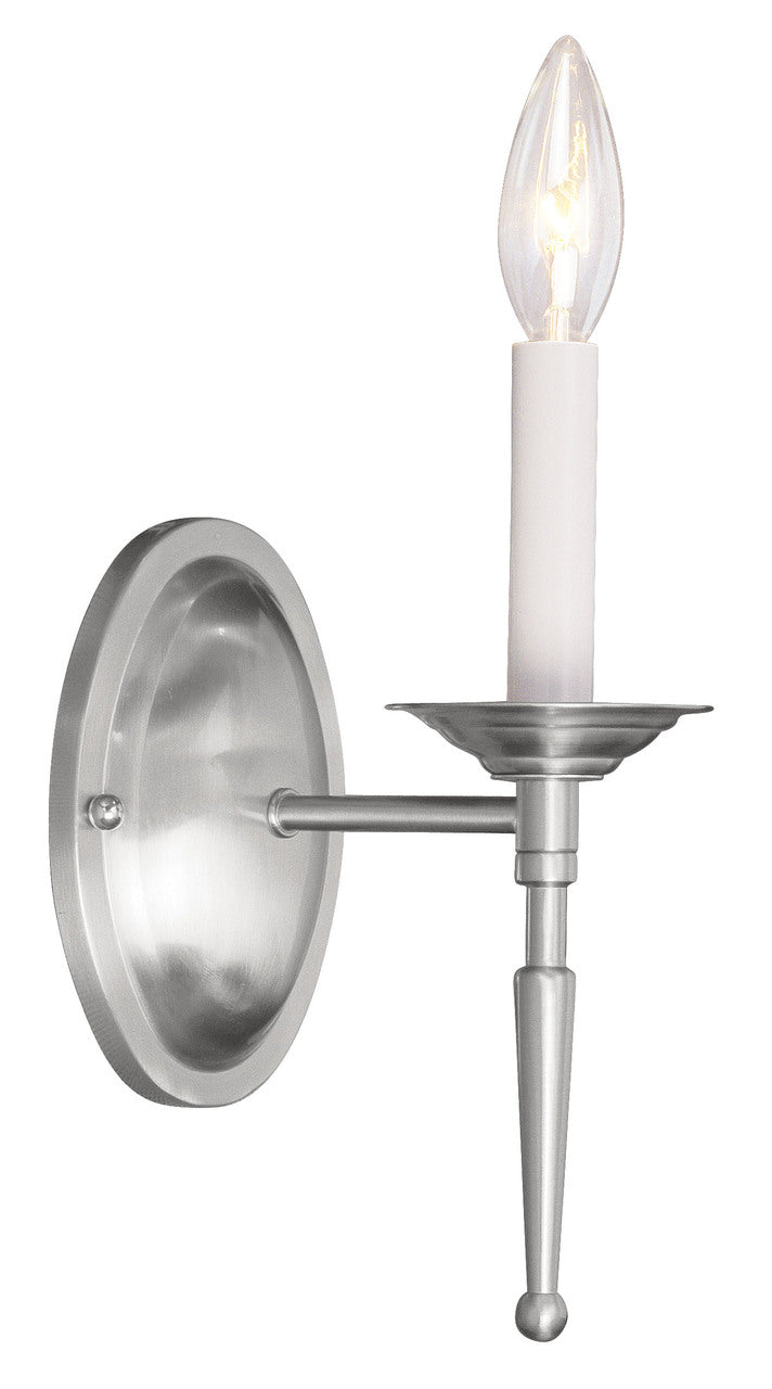 LIVEX Lighting 5121-91 Williamsburgh Wall Sconce in Brushed Nickel (1 Light)