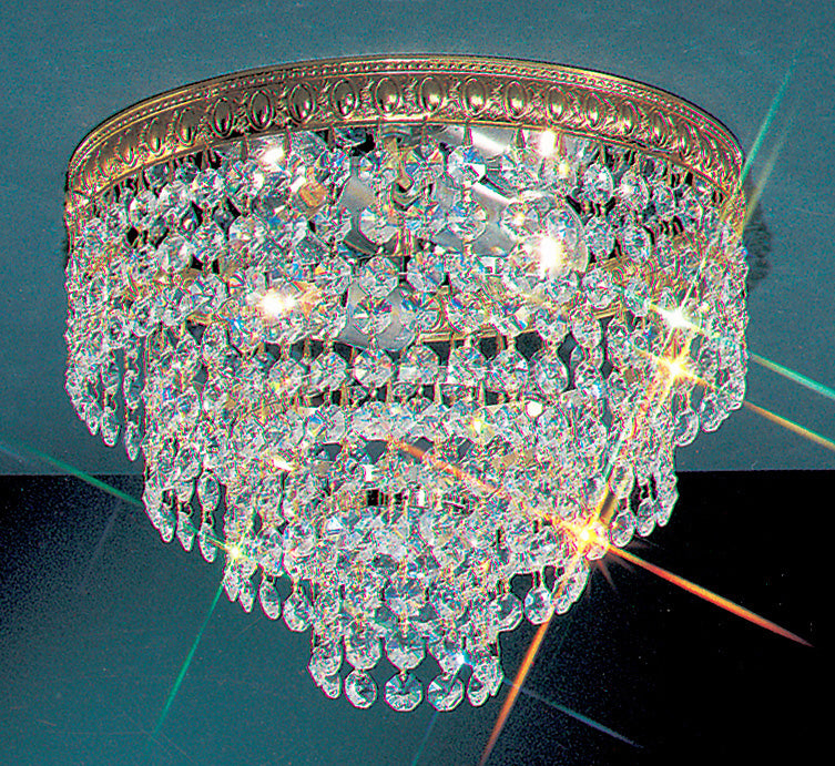 Classic Lighting 51210 OWB S Crystal Baskets Crystal Flushmount in Olde World Bronze