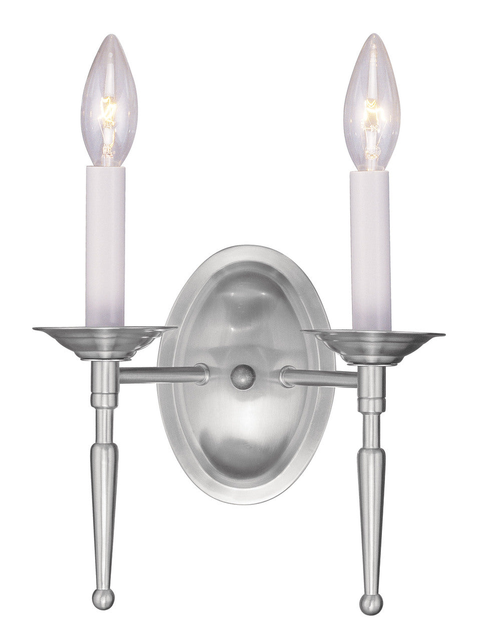 LIVEX Lighting 5122-91 Williamsburgh Wall Sconce in Brushed Nickel (2 Light)