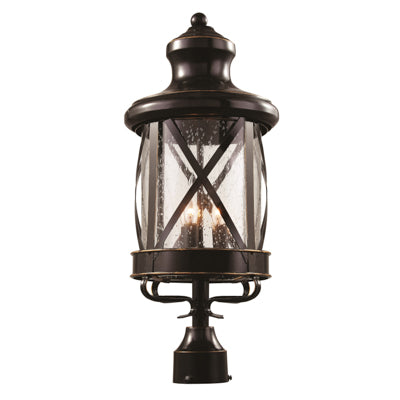 Trans Globe Lighting 5123 ROB 21.75" Outdoor Rubbed Oil Bronze Traditional Postmount Lantern