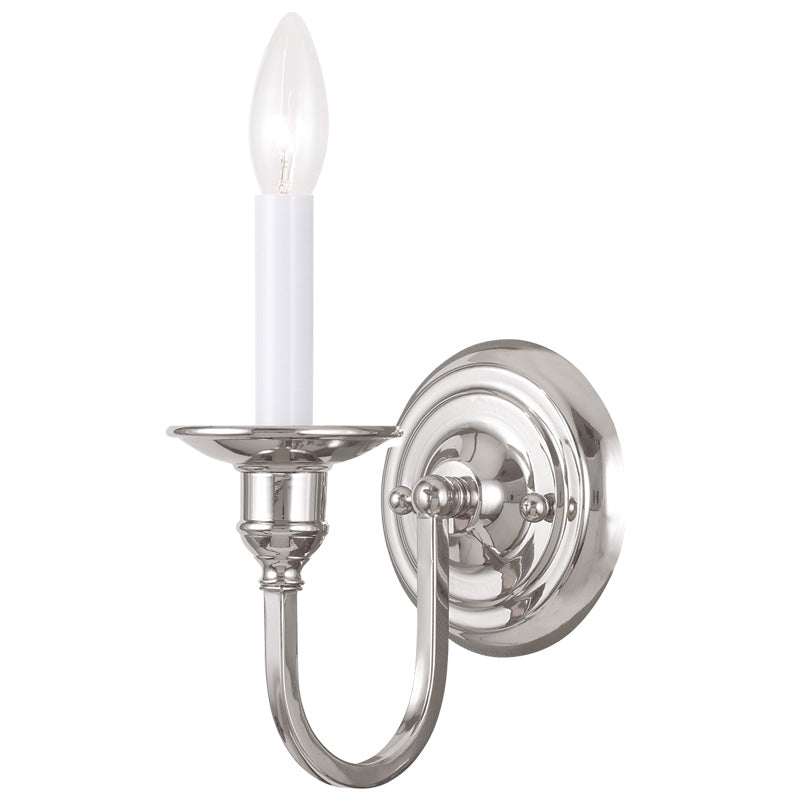 LIVEX Lighting 5141-35 Cranford Wall Sconce in Polished Nickel (1 Light)