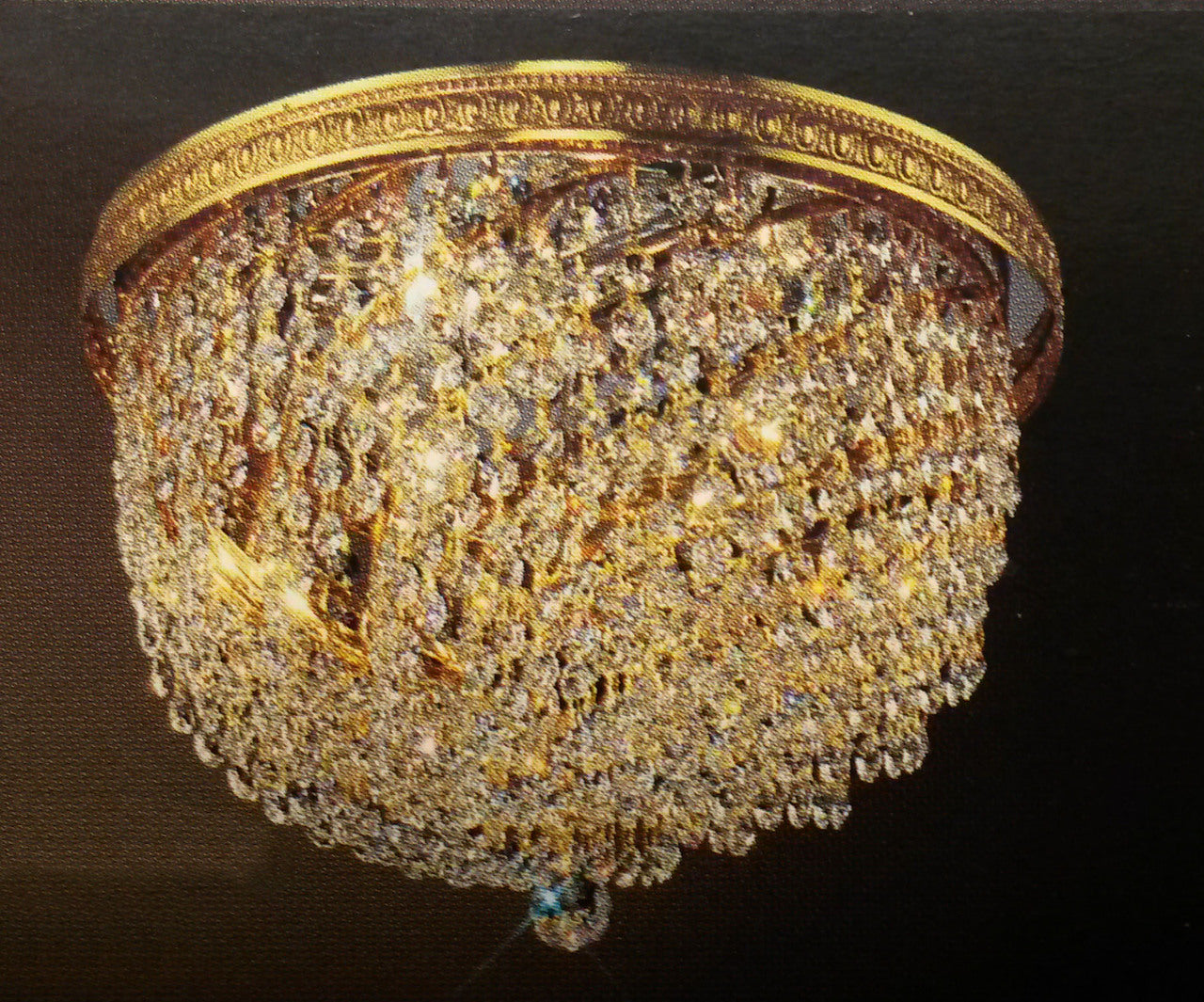 Classic Lighting 51414 S Crystal Baskets Crystal Flushmount in Olde World Bronze