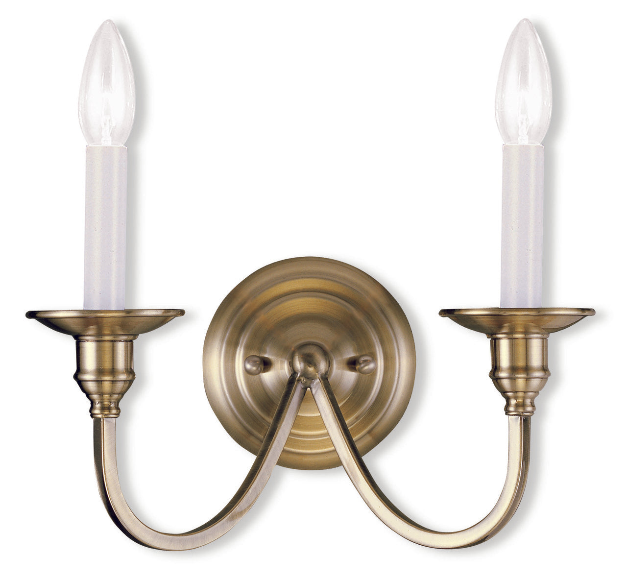 LIVEX Lighting 5142-01 Cranford Wall Sconce in Antique Brass (2 Light)