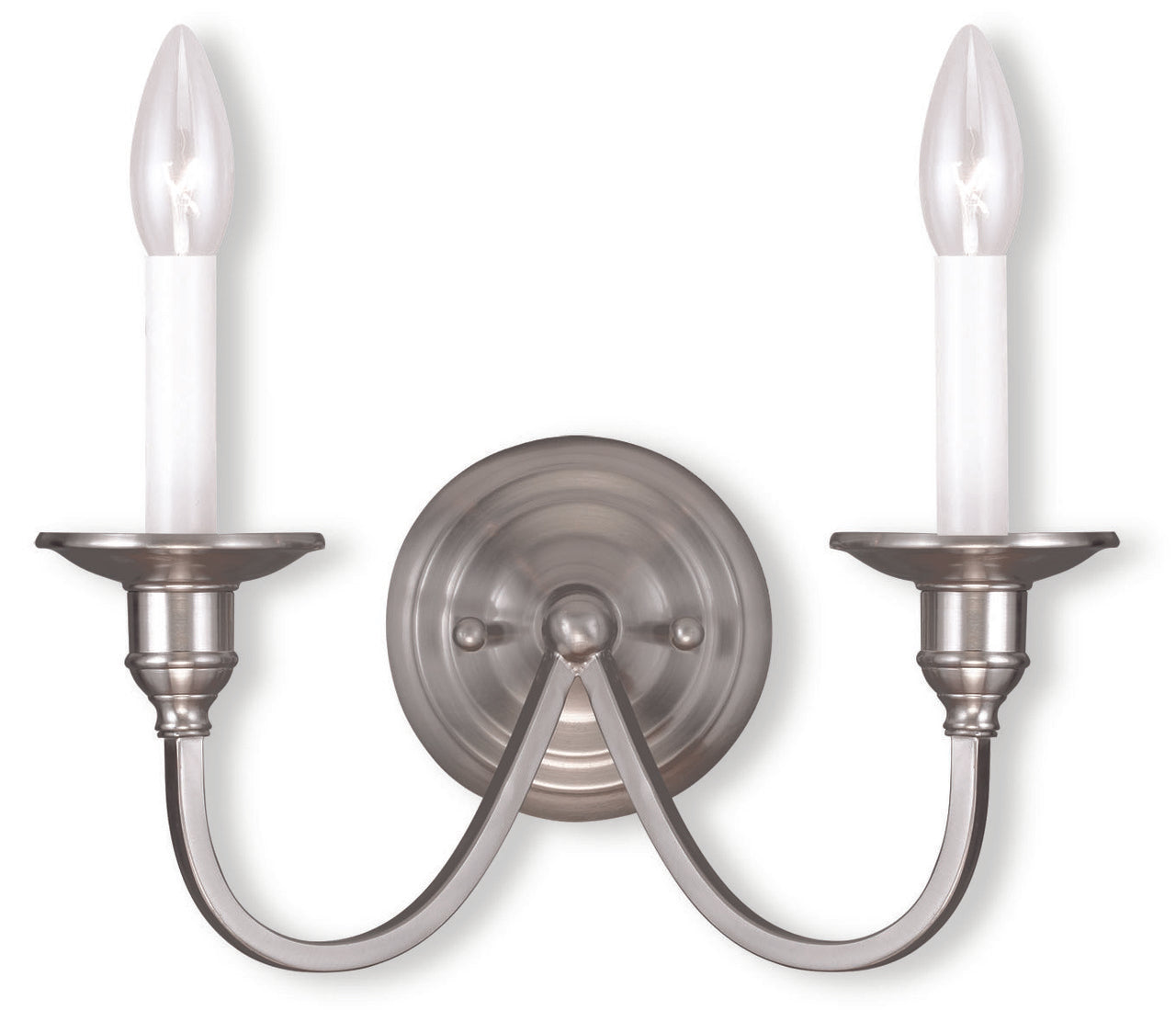 LIVEX Lighting 5142-91 Cranford Wall Sconce in Brushed Nickel (2 Light)