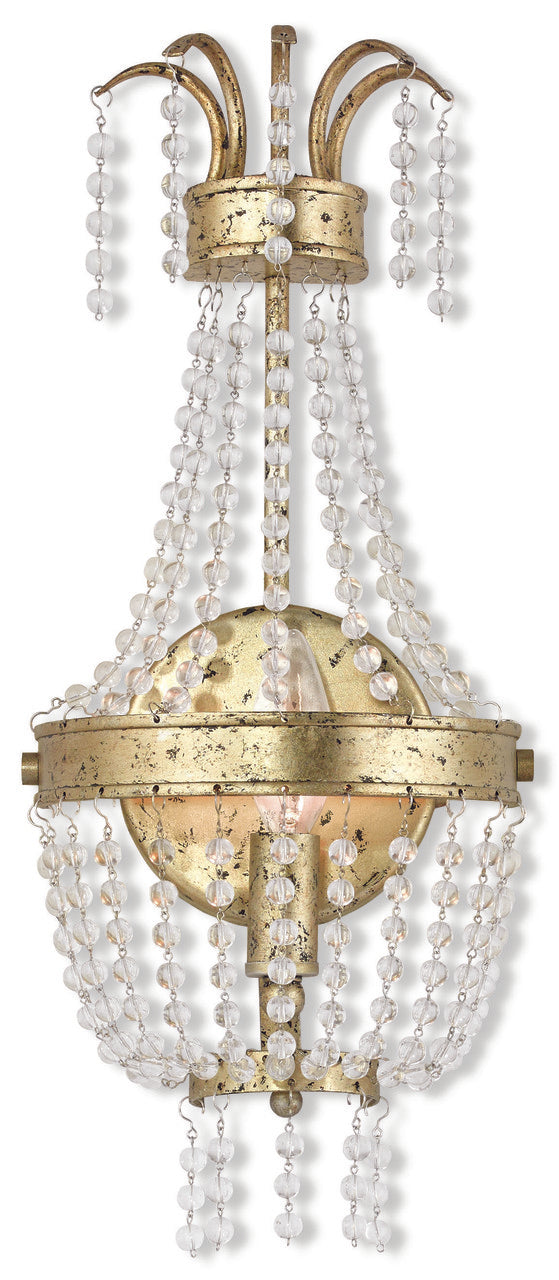 LIVEX Lighting 51872-28 Valentina Wall Sconce with Hand-Applied Winter Gold (1 Light)