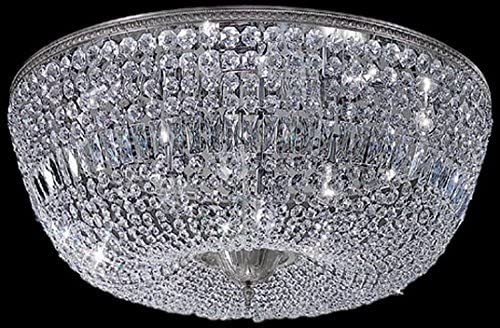 Classic Lighting 52036 CH S Crystal Baskets Crystal Flushmount in Chrome