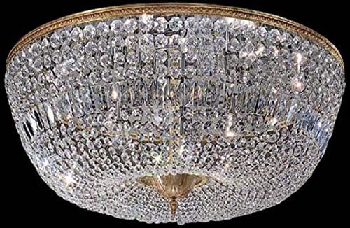 Classic Lighting 52036 OWB S Crystal Baskets Crystal Flushmount in Olde World Bronze