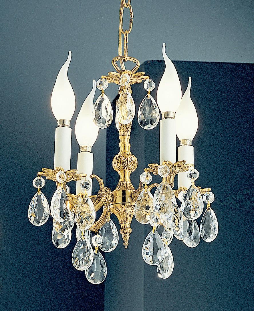 Classic Lighting 5204 OWB SGT Barcelona Crystal/Cast Brass Mini Chandelier in Olde World Bronze (Imported from Spain)