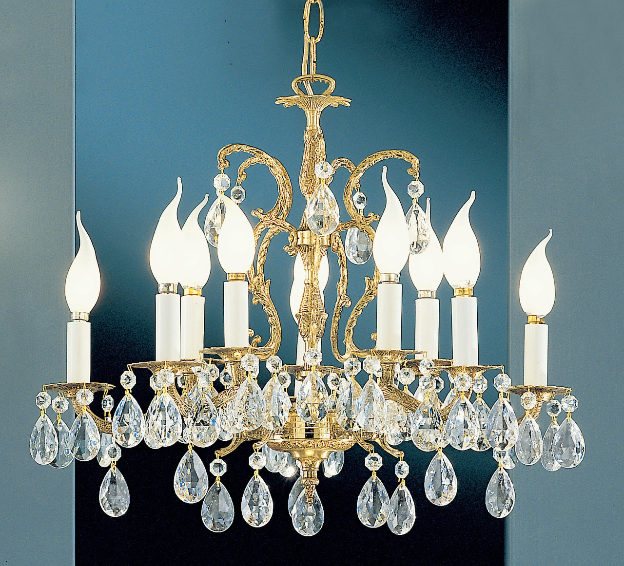 Classic Lighting 5210 OWB CGT Barcelona Crystal/Cast Brass Chandelier in Olde World Bronze (Imported from Spain)