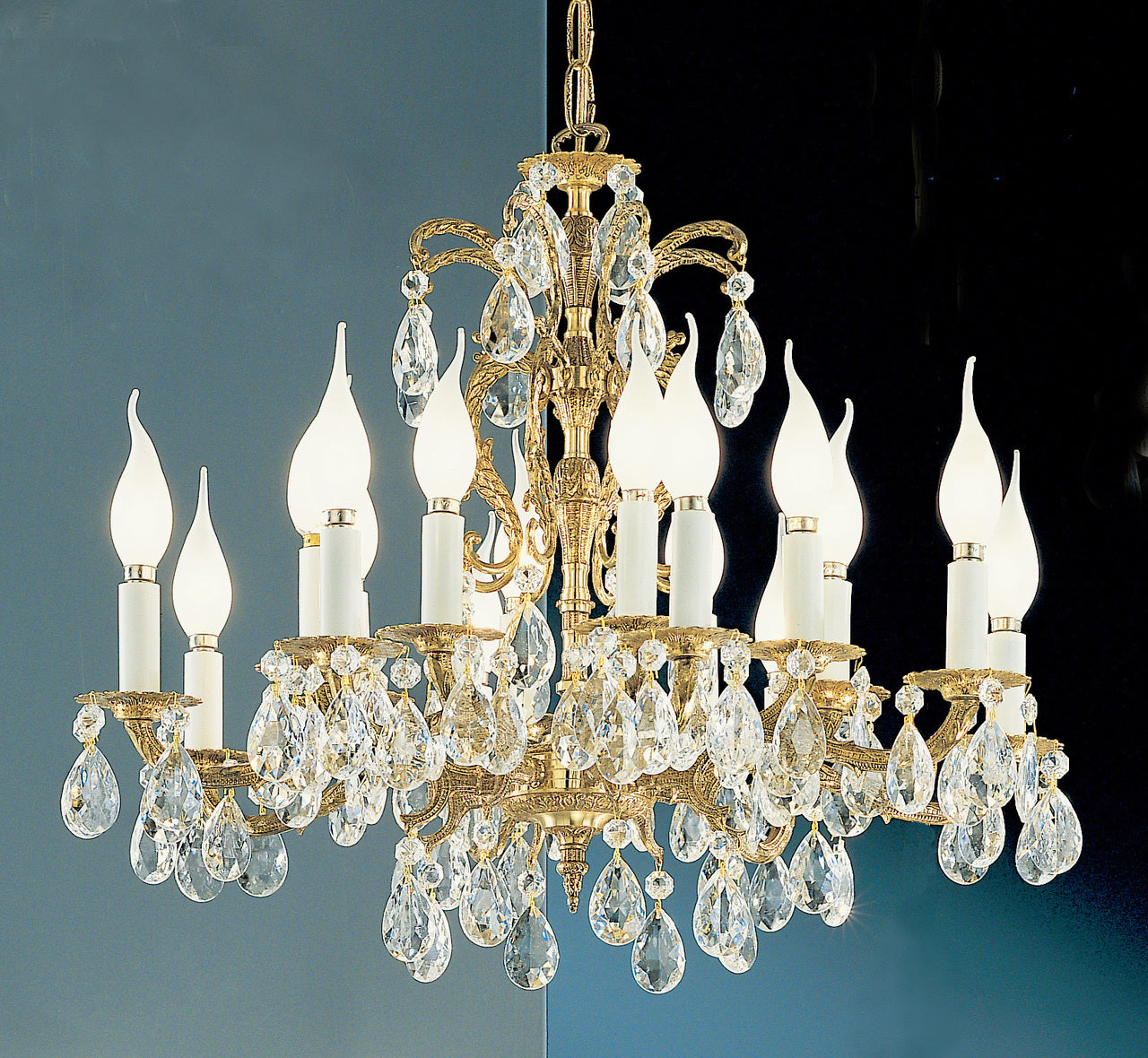 Classic Lighting 5216 OWB C Barcelona Crystal/Cast Brass Chandelier in Olde World Bronze (Imported from Spain)