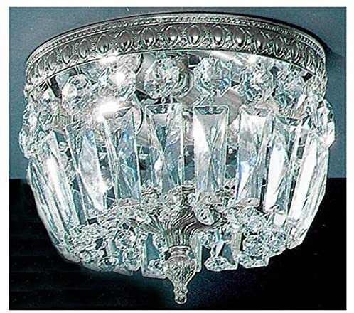 Classic Lighting 52208 MS CP Crystal Baskets Crystal Flushmount in Millennium Silver