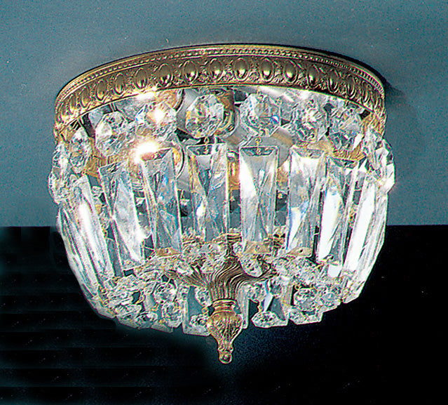 Classic Lighting 52208 OWB I Crystal Baskets Crystal Flushmount in Olde World Bronze