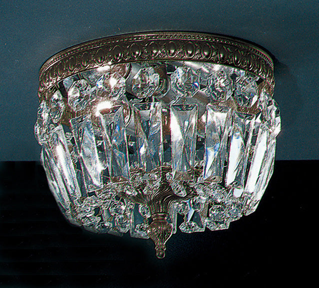 Classic Lighting 52210 MS SC Crystal Baskets Crystal Flushmount in Millennium Silver