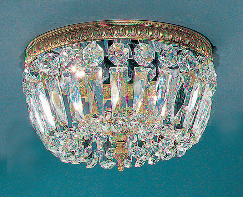Classic Lighting 52210 OWB S Crystal Baskets Crystal Flushmount in Olde World Bronze