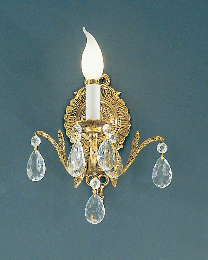 Classic Lighting 5221 MS S Barcelona Crystal/Cast Brass Wall Sconce in Millennium Silver (Imported from Spain)