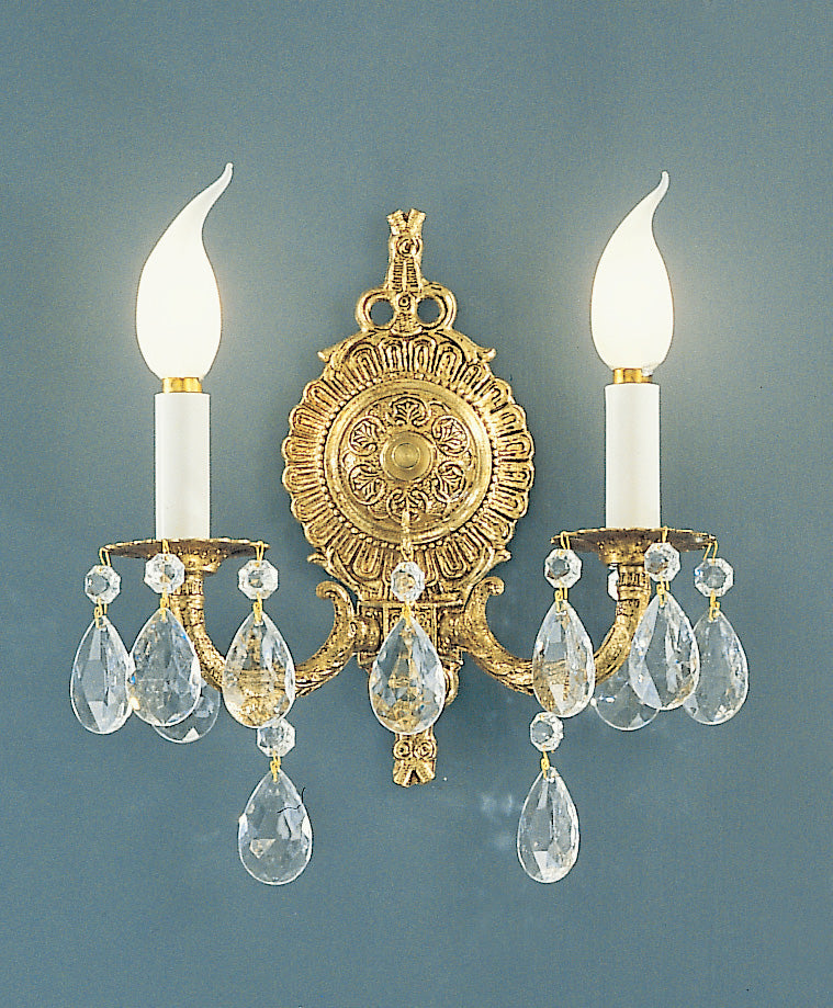 Classic Lighting 5222 OWB I Barcelona Crystal/Cast Brass Wall Sconce in Olde World Bronze (Imported from Spain)