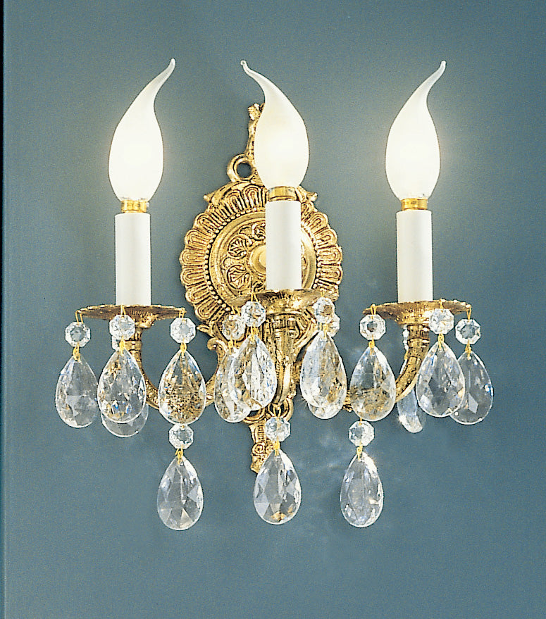 Classic Lighting 5223 OWB SC Barcelona Crystal/Cast Brass Wall Sconce in Olde World Bronze (Imported from Spain)